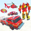 Fire Truck Robot Rescue Game
