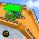 Superhero Tuk Tuk Rickshaw: Stunt Driving Games