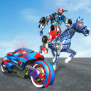 US Police Horse Robot Bike Transform Wild Cop Game